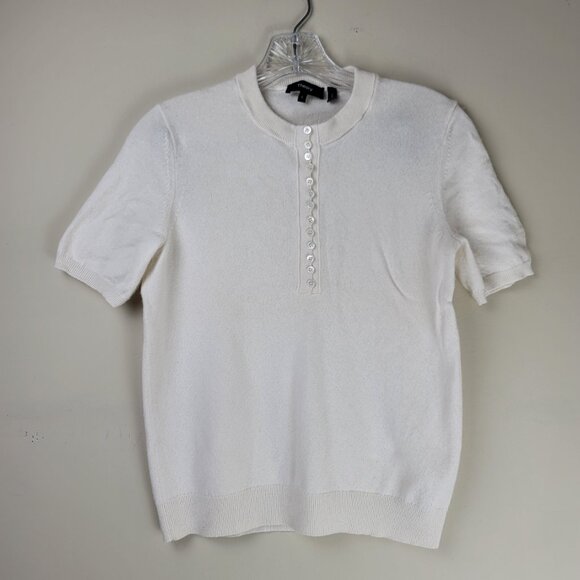 Theory Cap Short Sleeve 100% Cashmere Sweater Top Knit - Picture 4 of 12
